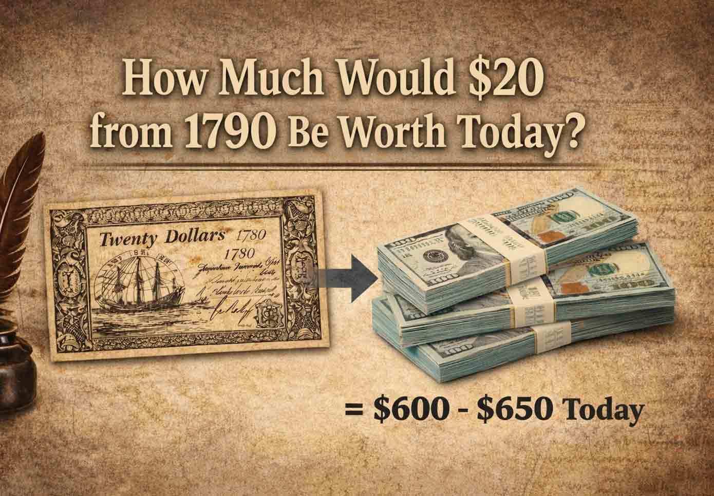 how much would $20 from 1790 be worth today