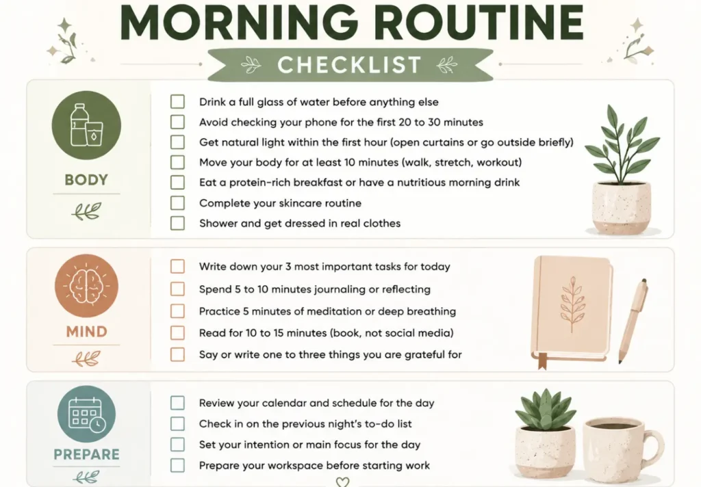 morning routine checklist